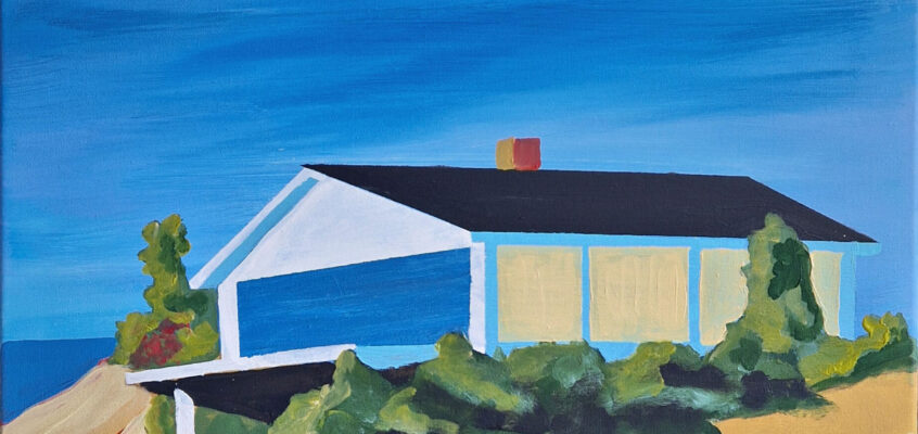 Abstrakte Landschaft Original, UNIKAT, Acryl -Leinwand, 70x50x1,5